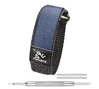 ALPINE Sporty Padded Nylon Fabric Adjustable Strap for 20mm Watch Band - Waterproof & Quick Dry Nylon Replacement Watch Bands for Women & Men - Compatible with Regular and Smart Watch bands(Navy)