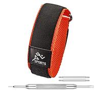 ALPINE Sporty Padded Nylon Fabric Adjustable Strap for 22mm Watch Band - Waterproof & Quick Dry Nylon Replacement Watch Bands for Women & Men - Compatible with Regular and Smart Watch bands(Orange