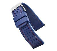 ALPINE Sporty Premium Silicone 20mm Watch Band - Replacement Rubber Watch Bands for Women & Men - Waterproof Quick Release Watch Straps - Compatible with Regular & Smart Watch Bands(Navy-Red)