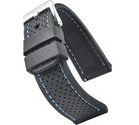 ALPINE Sporty Premium Soft Silicone 20mm Watch Band - Replacement Rubber Watch Bands for Women & Men - Waterproof Quick Release Watch Straps - Compatible with Regular & Smart Watch Bands(Black)