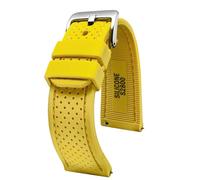 ALPINE Sporty Premium Soft Silicone 20mm Watch Band - Replacement Rubber Watch Bands for Women & Men - Waterproof Quick Release Watch Straps - Compatible with Regular & Smart Watch Bands(Yellow)