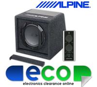 Alpine SWE-815 - 8" 20cm 300 Watts Amplified Car Sub Subwoofer Bass Box & Remote