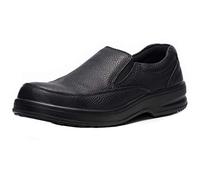 alpine swiss Arbete Mens Leather Slip-On Work Shoes Slip Resistant Black 7 M US