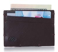alpine swiss Double Diamond RFID Thin Card Holder Wallet Crosshatch Brown