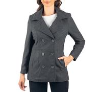 alpine swiss Emma Womens Peacoat Double Breasted Overcoat 3/4 Length Wool Blazer Gray Small