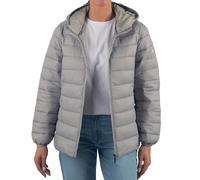 alpine swiss Eva Women’s Hooded Puffer Jacket | Lightweight Down Alternative Coat | Warm Water-Resistant Packable Winter Outerwear with Zip Pockets GRY M