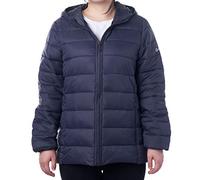 alpine swiss Eva Women’s Hooded Puffer Jacket | Lightweight Down Alternative Coat | Warm Water-Resistant Packable Winter Outerwear with Zip Pockets NVY XL