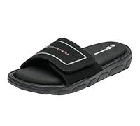 alpine swiss Gabe Mens Slide Sandals Shock-Absorbing Foam Insole for Arch Support Adjustable Strap Athletic Sandals Anti-Slip Traction EVA Foam Outsoles Black 11 M US
