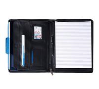 Alpine Swiss Genuine Leather Writing Pad Portfolio Business Case for Left & Right Handed Use with Tablet Sleeve Black