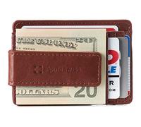 alpine swiss Harper Mens RFID Slim Money Clip Front Pocket Wallet Minimalist Leather ID Card Holder Tan