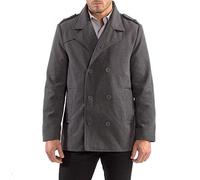 alpine swiss Jake Mens Wool Pea Coat Double Breasted Jacket Gray XL