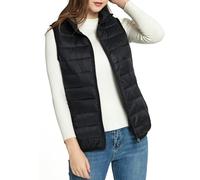 alpine swiss Jodie Women’s Lightweight Puffer Vest | Warm Down Alternative Insulated Vest Jacket | Packable Water-Resistant & Versatile Layering Outerwear Windproof with Zipper Pockets BLK L