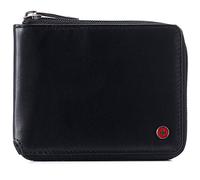 alpine swiss Logan Zipper Bifold Wallet | All-Around Zip Closure | 13 Card Slots 2 Bill Sections | RFID Protected Premium Leather | Gift Box Smooth Finish Black