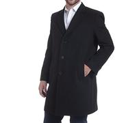 alpine swiss Luke Mens 3 Button Tailored Wool 37" Walker Car Coat Black Large