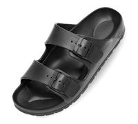alpine swiss Mens Double Strap Slide Sandals EVA Flat Casual Comfortable Shoes Black 13 M US