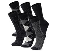 Alpine Swiss Mens Dress Socks 6 Pair Crew Sock Cotton Dress Socks for Men Solid Ribbed Argyle Pattern Multicolor Fun Designs Business Pack