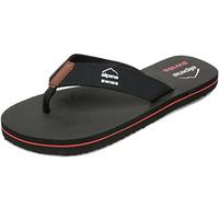 alpine swiss Mens Flip Flops Beach Sandals EVA Sole Comfort Thongs Black 14 M US