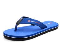 alpine swiss Mens Flip Flops Beach Sandals EVA Sole Comfort Thongs Royal Blue 8 M US