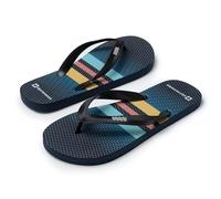 alpine swiss Men's Flip Flops Ultra-Light Thin EVA Foam Sandals for Beach Pool Everyday Wear | Simple Flexible Flip Flops for Men Blue Stripes 10
