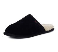 alpine swiss Mens Genuine Suede Memory Foam Scuff Slippers BLK 9