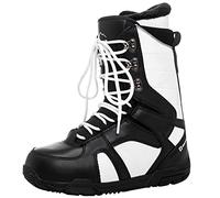 Alpine Swiss Men's Snowboard Boots | Waterproof, Custom-Fit Liner, Medium Flex for All-Mountain Riding, Winter Snow Boots Black White 7 M US