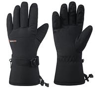 alpine swiss Mens Waterproof Gauntlet Snow Ski Gloves Winter Sport Snowboarding Windproof Warm 3M Thinsulate BLK MED