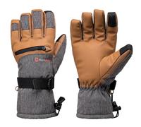 alpine swiss Mens Waterproof Snow Ski Gloves Gauntlet Mittens with Zipper Pockets Winter Snowboarding Windproof 3M Thinsulate Tan Gloves Medium