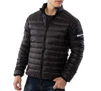 alpine swiss Niko Men’s Puffer Jacket | Warm Down Alternative Insulated Coat | Packable, Water-Resistant & Windproof Winter Outerwear with Zipper Pockets BLK L