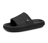 alpine swiss Omar Mens Slides Pillow Slippers for Men Ultra Cushioned Cloud Slides Waterproof Lightweight Sandals Non Slip Shower Shoes BLK 9