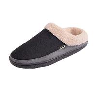 alpine swiss Paul Mens Memory Foam Fleece Clog Slippers House Shoes Black US 11-12