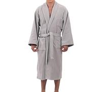 alpine swiss Pure Cotton Mens Terry Cloth Bathrobe Super Absorbent Spa Robe GRY ML