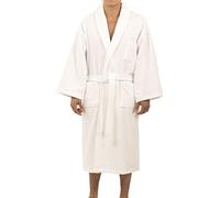 alpine swiss Pure Cotton Mens Terry Cloth Bathrobe Super Absorbent Spa Robe WHT ML