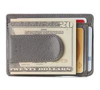 alpine swiss RFID Dermot Money Clip Front Pocket Wallet For Men Leather Comes in a Gift Box Gray