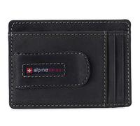 alpine swiss RFID Dermot Money Clip Front Pocket Wallet For Men Leather Hampton Collection Nubuck Black
