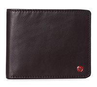 alpine swiss RFID Luka Men's Flip ID Wallet Deluxe Capacity ID Bifold With Divided Bill Section Camden Collection Soft Nappa Brown
