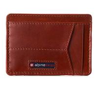 alpine swiss RFID Minimalist Oliver Front Pocket Wallet for Men Leather Hampton Collection Glossy Nappa Tan