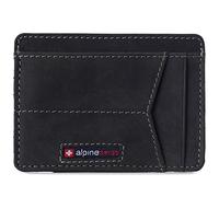 alpine swiss RFID Minimalist Oliver Front Pocket Wallet for Men Leather Hampton Collection Nubuck Black