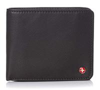alpine swiss RFID Protected Men’s Max Coin Pocket Bifold Wallet with Divided Bill Section Soft Nappa Brown
