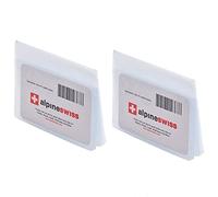 alpine swiss Set of 2 Clear Plastic Wallet Inserts 12 Pages Picture Card Holder