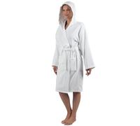 alpine swiss Stacy Womens Hooded Bathrobe Cotton Terry Cloth Robe Super Absorbent Quick Drying Luxury Hotel Spa Robe WHT S/M