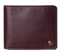 alpine swiss Wallet for Men Nolan Commuter Bifold Dual ID Windows for License Work Badge RFID Protection Divided Bill Section Gift Boxed Burgundy