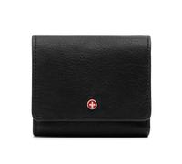 alpine swiss Womens RFID Wallet Genuine Leather Trifold ID Window Coin Pouch Card Case Small Compact Ladies Wallet Black
