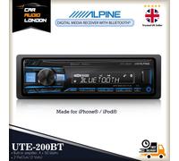 Alpine UTE-200BT 1 DIN Bluetooth Car Stereo USB MP3 AUX Player Hands-Free Radio