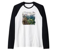 Alpine Valley River Bend Mountain Overlook Scenic Raglan Baseball Tee