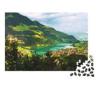 Alpine Village 1000 Piece Jigsaw Puzzle Recycled Mountain Lake Senior Puzzles Party Game Props Developing boy & girl‘s Intelligence Educational Fun 70x50cm/1000pcs