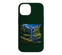 Alpine Waterfall Paradise with Mountain Lake & Wildflowers Case for iPhone 14