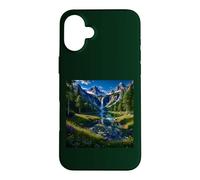 Alpine Waterfall Paradise with Mountain Lake & Wildflowers Case for iPhone 16 Plus