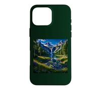 Alpine Waterfall Paradise with Mountain Lake & Wildflowers Case for iPhone 16 Pro Max