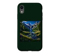 Alpine Waterfall Paradise with Mountain Lake & Wildflowers Case for iPhone XR