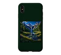 Alpine Waterfall Paradise with Mountain Lake & Wildflowers Case for iPhone XS Max